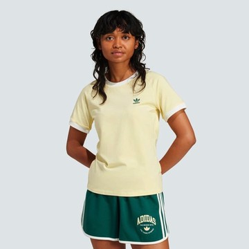 ADIDAS ORIGINALS VRCT TEE三葉草 女短袖上衣-淺黃-IT9855