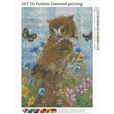 New 5D Diamond Painting Kits for Adults Kids, Awesocrafts Cute Owl Butterfly Blue Flowers Full Drill DIY Diamond Art Embroidery Paint by Numbers with