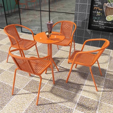 庭院休閒桌椅 咖啡館奶茶店戶外便攜網紅休閑餐桌椅組合歐式家用陽臺小桌椅套餐LL0092公司貨