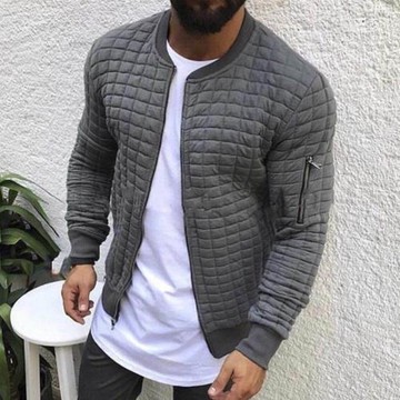 外貿歐碼 簡約百搭外套男 秋裝韓版潮流棒球服 男士運動休閑夾克