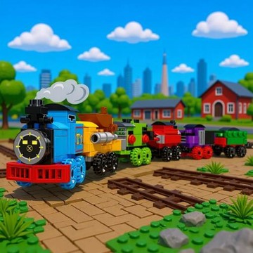 拼裝火車積木玩具幼兒園小顆粒益智力拼裝變形奇趣扭蛋男孩子禮物