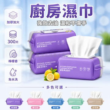 台灣出貨✨ 廚房 濕巾 去油 去污 加厚 清潔 濕紙巾 油煙機 灶台 懶人 抹布 300片