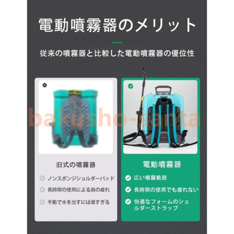 送料無料】 電動噴射機⭐️大容量タンク 10L 高性能 肩掛け式 充電式 コードレス