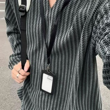 新品【秋冬】T恤男小長袖秋季黑白男款拼色條紋美式打底鬆弛寬鬆感內情侶上衣
