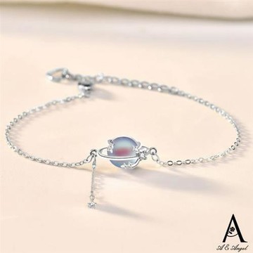 【ANGEL】極光小行星流蘇清新森林系手鍊(銀色)