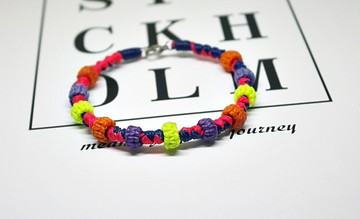 手編蠶絲蠟線素款 <風火輪> //可以自選顏色// -郵寄免運-