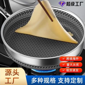 德國316不銹鋼深煎鍋煎炒兩用不粘平底鍋燃氣灶適用家用煎蛋煎餅