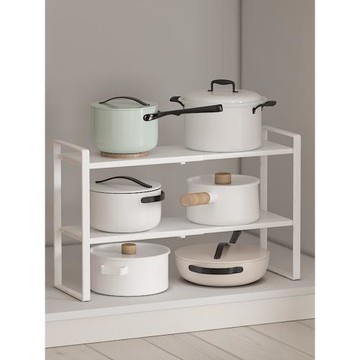 可伸縮廚房置物架櫥柜柜內分層架柜子隔板多層鍋架調料碗碟收納架