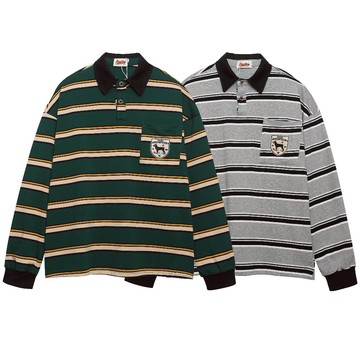 【OTIS】 【現貨速出】杜賓俱樂部 大學T POLO 長袖 撞色 RETRO 寬鬆 OVERSIZE 街頭 OT139