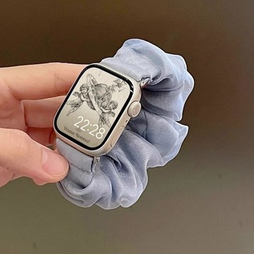 《台灣出貨》適用 APPLE WATCH 歐根紗錶帶 大腸圈錶帶 髮圈錶帶 SE S10 S11 46mm 女士錶帶