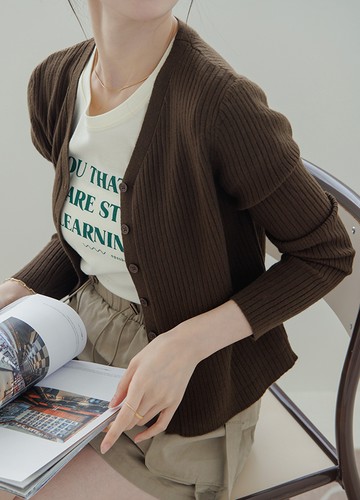 小坑條針織外套