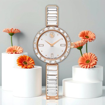 SWAROVSKI 施華洛世奇 Matrix Bangle 方形切割水晶手鐲式手錶 女錶-25mm(5677484)