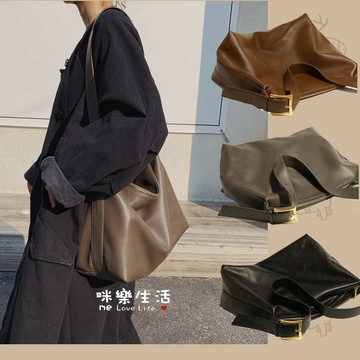秋冬新款 慵懶風 軟塌托特大包 / Chill包 大容量 斜背包 側背包女