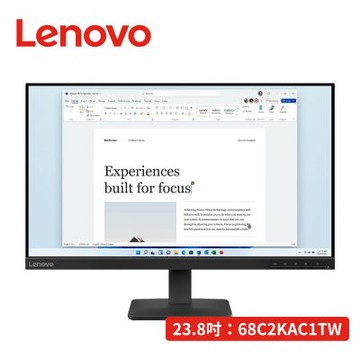 Lenovo 23.8吋 L24-4e 平面顯示器 68C2KAC1TW