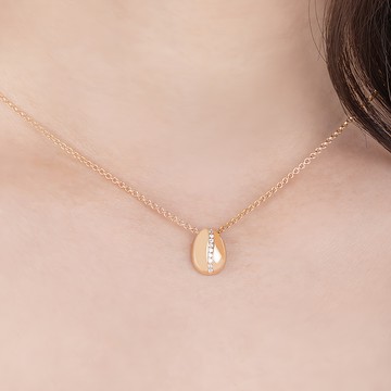 MARIGOLD 美爾朵 曜日水滴鑽心項鍊 925純銀  鍊長(38~44.2cm)  金色