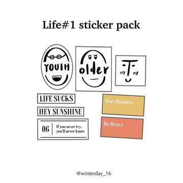 Life #1 手帳貼紙包