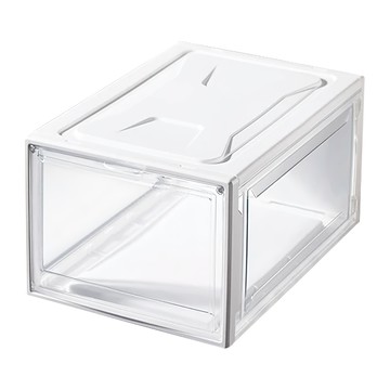 快樂小島 高清高透鞋子收納盒 磁吸款 大號 - 透明/透灰/白色/黑色 - 寬26高20深36  透白  1個