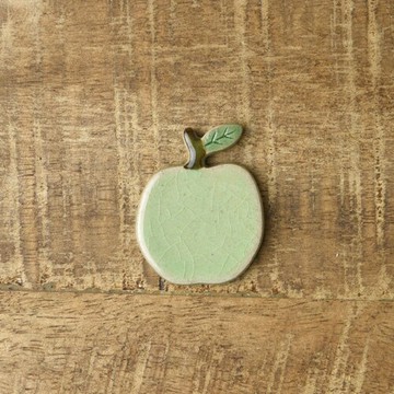 美濃燒蘋果筷架(青綠)《平安幸福 筷架 日本製筷架 小禮物 箸ギフト》