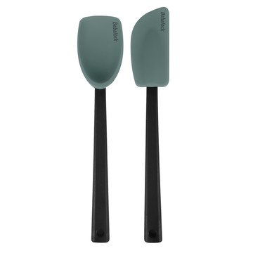 Bebelock Poner Platinum系列 矽膠廚具 2件組  料理匙+刮刀  藍灰色  1組