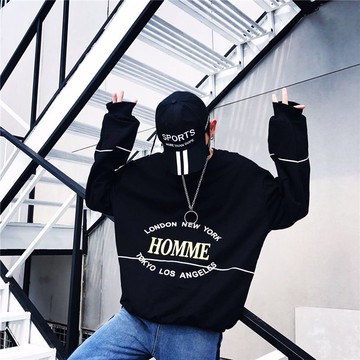 FINDSENSE Z1 日系 時尚 潮 男 時尚複古 HOMME字母印花 長袖T恤 上衣