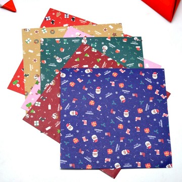 圣誕節手工diy折紙正方形千紙鶴厚彩紙幼兒園益智手工課剪紙材料