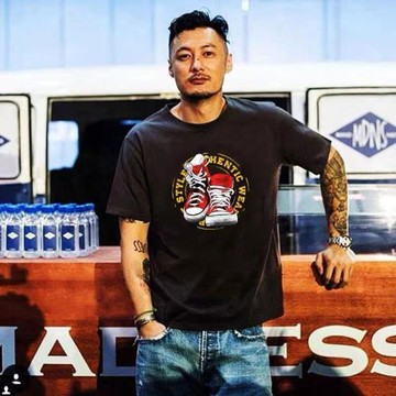 潮牌衣服純棉半截袖打底衫t恤