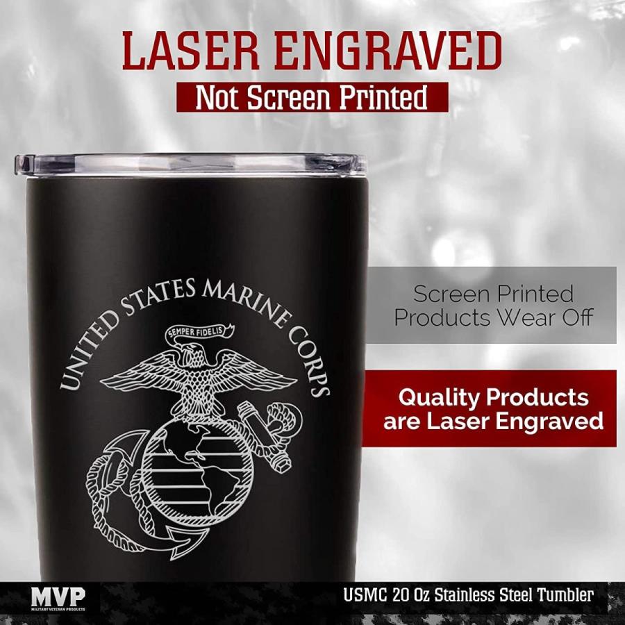 Military Veteran Products USMC Stainless Steel 20oz Tumbler Travel Mug