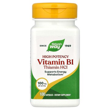 Nature's Way, 維生素 B-1，100 毫克，100 粒膠囊