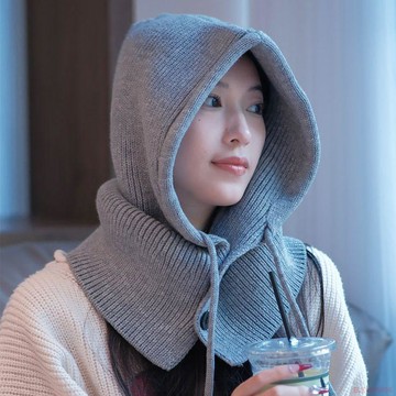 甄選好物🌈韓國巴拉克拉法圍脖毛線毛線帽保暖護耳一體冬季韓版針織帽子護頸