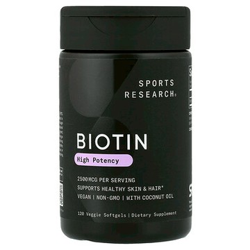 Sports Research, 含有椰子油的生物維生素，2,500 微克，120 粒素食軟膠囊