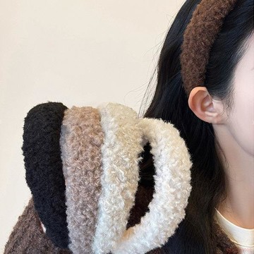 精選好物🌈秋冬毛絨美拉德寬邊髮箍女2025新款高級感洋氣頭箍高顱頂頭飾髮卡