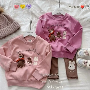 🌈✨女孩的小熊🧸玩偶立體造型上衣❤️❤️兒童娃娃小熊🐻上衣5-17