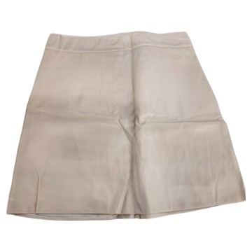 性感霧面素色皮裙  XL  杏