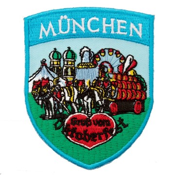 DIY刺繡徽章 布貼 德國 慕尼黑地標 刺繡 布標 燙貼 徽章 肩章 補丁 補破洞 燙貼布 熨燙布貼_廠商直送