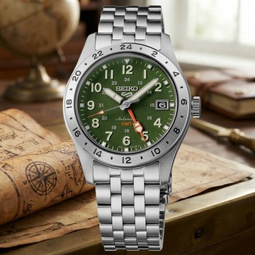 SEIKO 精工 5 Sports系列 GMT兩地時間 機械腕錶 (HDB001K1/4R34-00C0G)