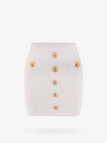 Knit skirt with iconic metal buttons - BALMAIN - gender_Woman