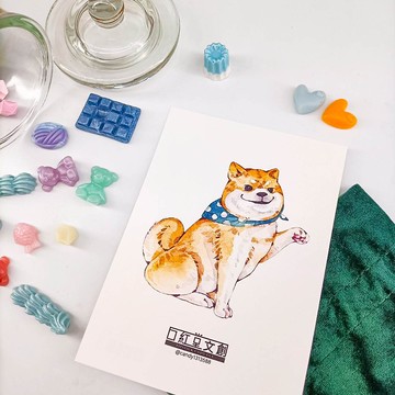KR474_口紅堂明信片_柴犬15_candy1313588 postcard