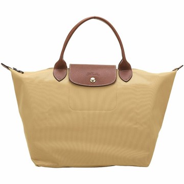 LONGCHAMP Le pliage 原創系列 短提把摺疊水餃包(M/棕色)