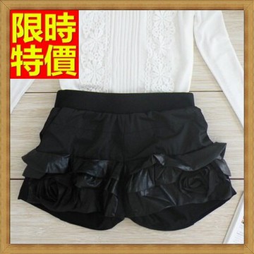 皮褲熱褲-秋冬新款立體花朵休閒女短褲65ag7【獨家進口】【米蘭精品】