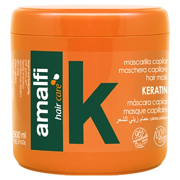 Amalfi KERATIN角蛋白深層護髮膜 抗捲翹毛躁/染燙後護色專用 抗熱+抗UV修護專用  500ml  1罐