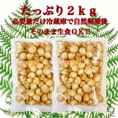 ふるさと納税 北斗市 道水のプロトン凍結 ボイルベビーホタテ(生食用)1kg×2袋 北海道直送