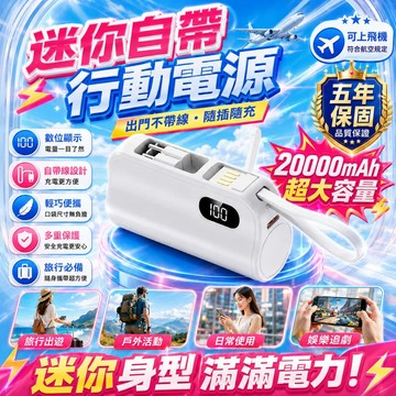 品質優選 口袋行動電源 WH標誌 20000mAh 行充 膠囊行動電源 迷你行動電源 直插式行動電源 行動充 行動電源