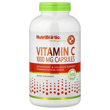 NutriBiotic, 機體抵抗，維生素 C，1000 毫克，500 粒膠囊