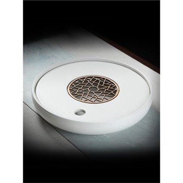 (免運)茶具茶盤簡約蓄水家用圓形陶瓷高級喝茶小型泡臺移動茶臺托盤輕奢