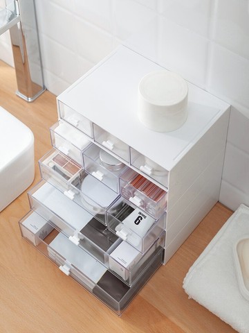 抽屜式收納盒 桌面神器收納盒學生文具辦公雜物抽屜式整理箱化妝品塑料儲物盒子『XY14738』