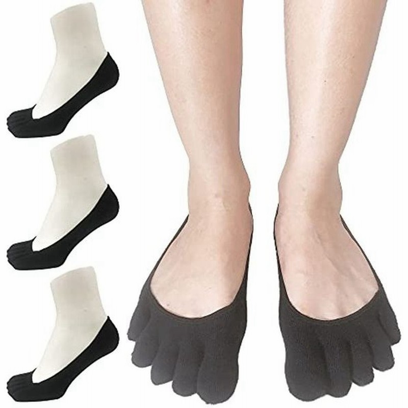 アスカ 5本指ソックス 4サイズから選べる かかと滑り止め 綿100 レディース 五本指靴下 フットカバー くるぶし 21 23cm 黒 3 通販 Lineポイント最大0 5 Get Lineショッピング