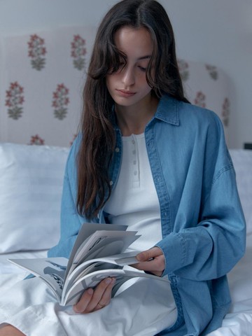 Oversized Denim Shirts (Light Blue)