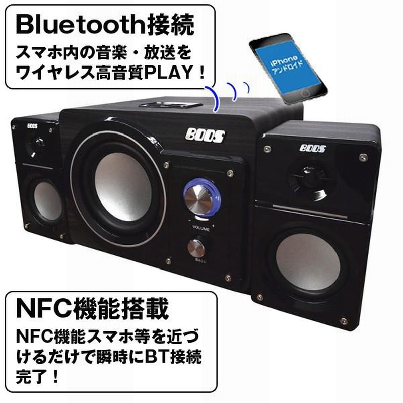 2.1chBluetoothパワーアンプスピーカー33(2.1ch+33Wパワーアンプ搭載