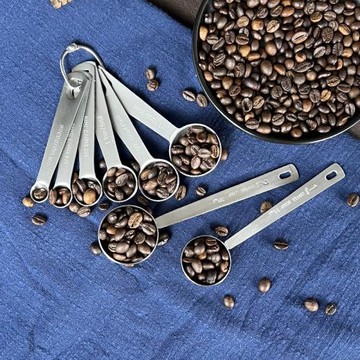 不銹鋼304量勺廚房刻度計量勺奶茶量匙烘焙家用果粉勺