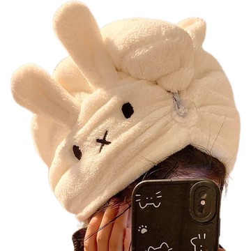 🤩新款🏆台灣出貨🏆卡通米菲兔幹發帽女珊瑚絨強力吸水速幹不掉毛巾洗頭家用幹發浴帽